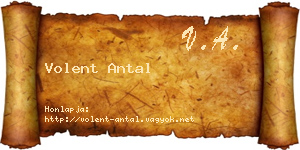 Volent Antal névjegykártya